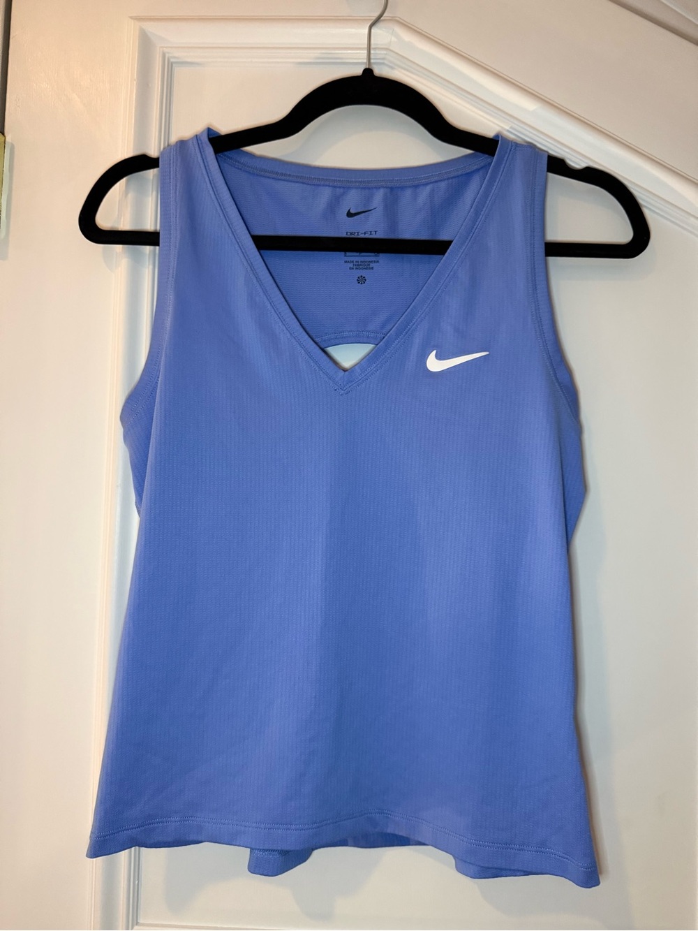 Nike Dri-FIT Slim Fit Blue V Neck Running Workout Tank Top S
